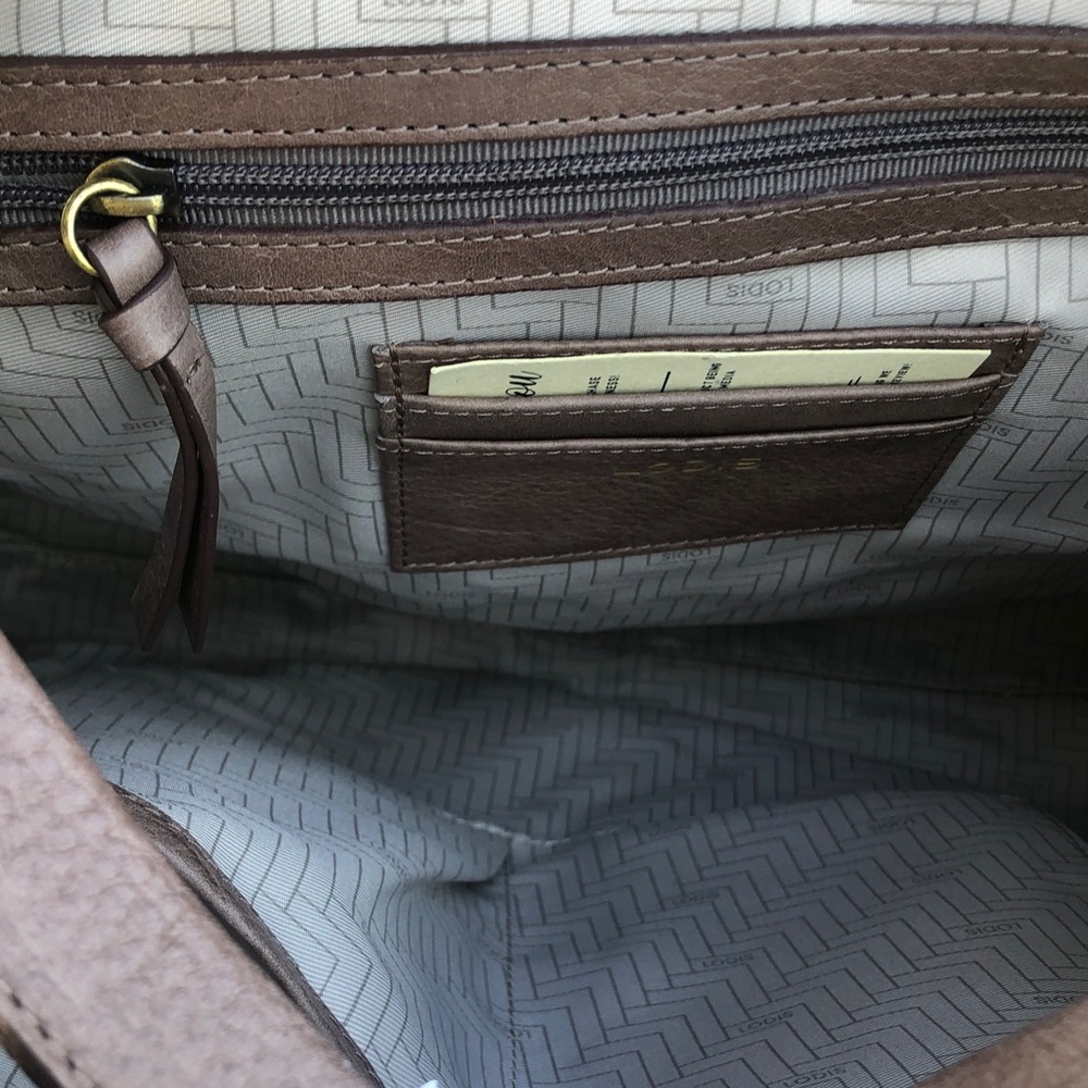 NWT LODIS Genuine Leather Laurel Shoulder Handbag/Tote - Picture 6 of 9